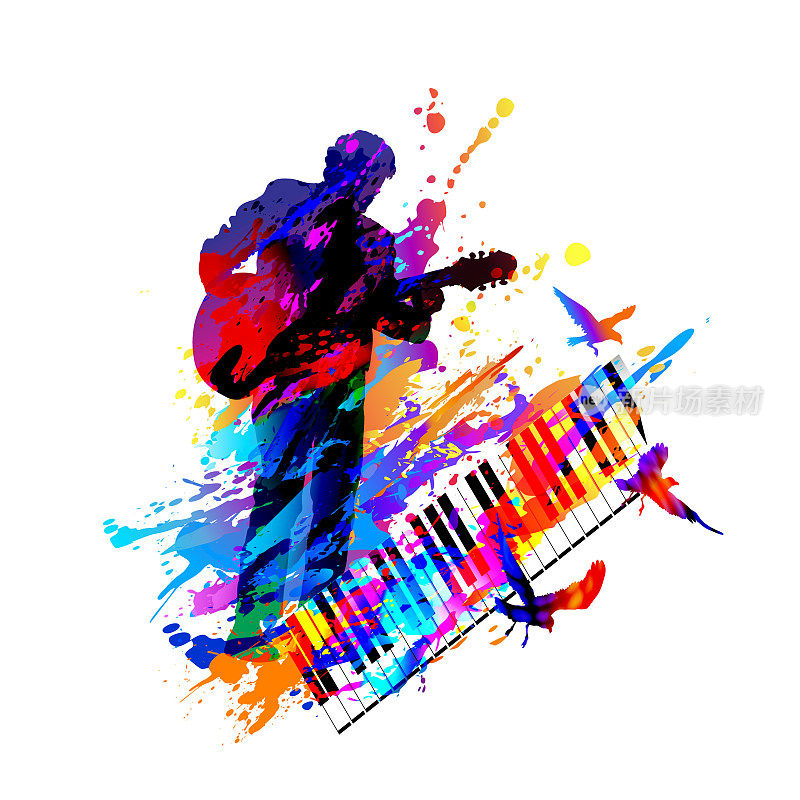 Guitar player. Music festival background